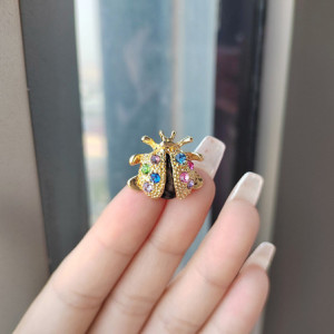 Broche Coccinelle Strass couleur Noir