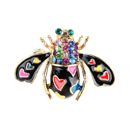 Broche Coccinelle Mosaïque Style Trencadís Couleur Noir