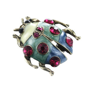 Broche Coccinelle Précieuse Couleur Vert