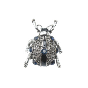 Broche Coccinelle Scintillante en Rouge Passion et Bleu Mystère Couleur bleu marine
