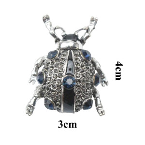Dimensions Broche Coccinelle Scintillante en Rouge Passion et Bleu Mystère
