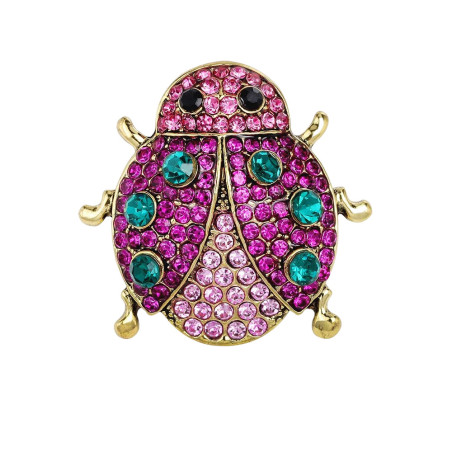 Broche Coccinelle aux Strass Colorés modèle 2