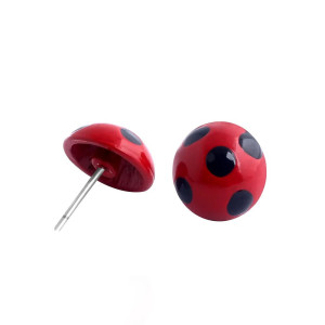 Boucles d'Oreilles Coccinelle Fantaisie en Acier Inoxydable