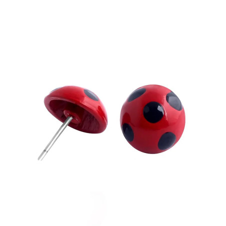 Boucles d'Oreilles Coccinelle Fantaisie en Acier Inoxydable