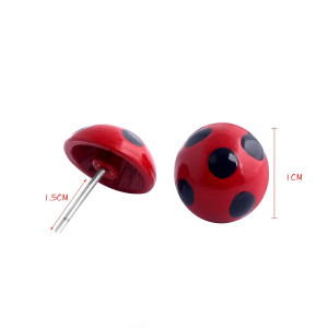 Dimensions des Boucles d'Oreilles Coccinelle Fantaisie en Acier Inoxydable