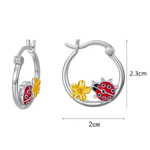 Dimensions Boucles d'Oreilles Créoles Coccinelle
