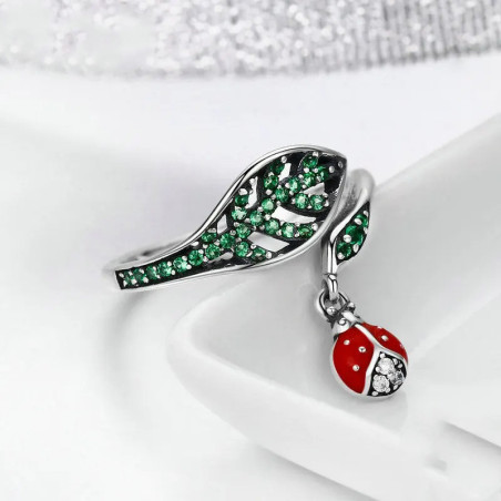 Bague Coccinelle "Éclat du Jardin" en Argent Sterling 925