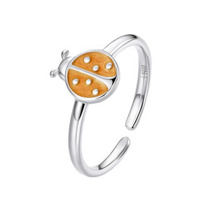 Bague Coccinelle Jeune Design Minimaliste Redimensionnable en Argent Sterling 925