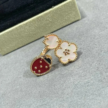 Vue générale Bague Coccinelle Fleur de Princesse en Argent Sterling 925