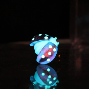 Vue détaillée Bague Coccinelle "Éclat de Nuit" Redimensionnable