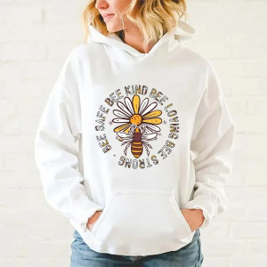 Sweatshirt blanc Bee Happy créateur Couleur Blanc
