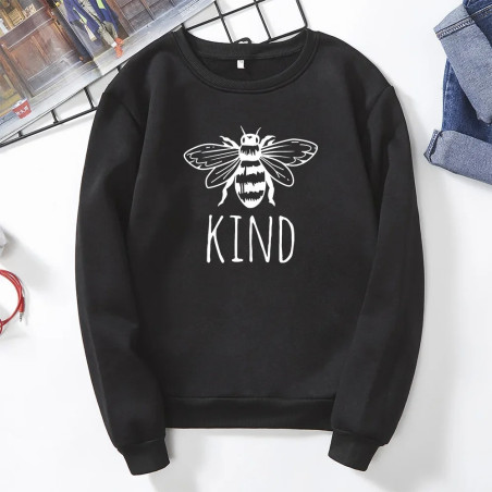 Sweat-shirt Abeille pour femme BEE Kind Couleur Noir
