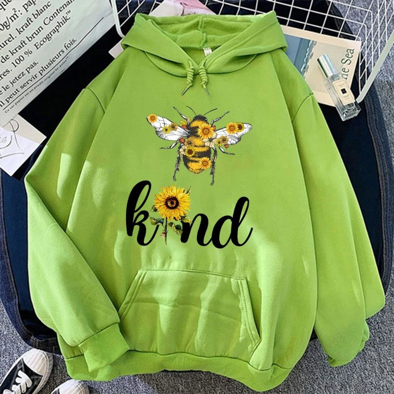 Hoodie Abeille - Bee Kind Couleur Vert
