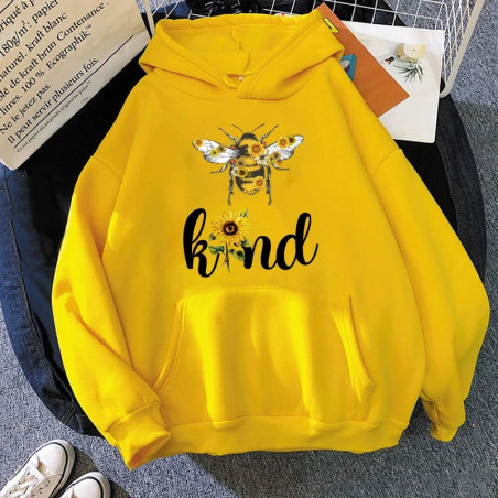 Hoodie Abeille - Bee Kind Couleur Jaune