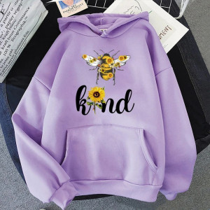 Hoodie Abeille - Bee Kind Couleur Violet