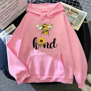 Hoodie Abeille - Bee Kind Couleur Rose