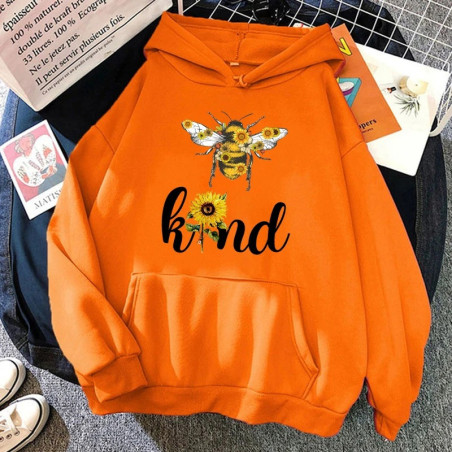 Hoodie Abeille - Bee Kind Couleur Orange