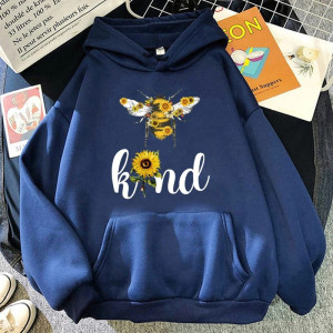 Hoodie Abeille - Bee Kind Couleur Bleu marine