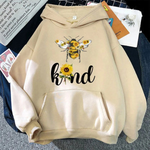 Hoodie Abeille - Bee Kind Couleur Beige