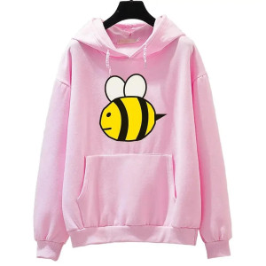 Hoodie Bee Grande Abeille Animée Couleur Rose