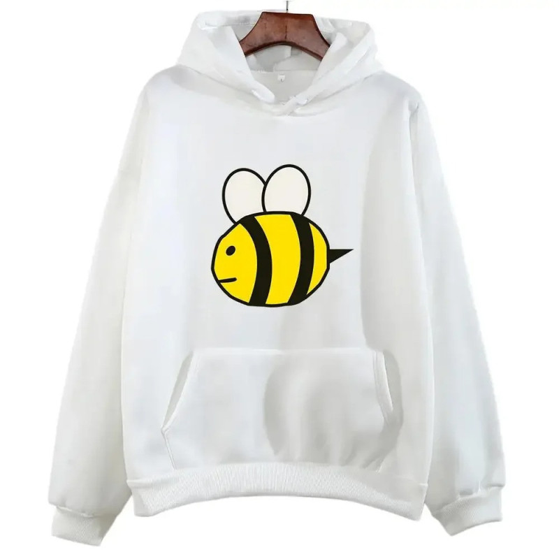 Hoodie Bee Grande Abeille Animée Couleur Blanc