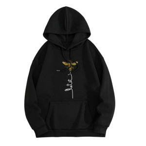 Sweatshirt Abeille avec imprimé "Let it BEE" Couleur Noir
