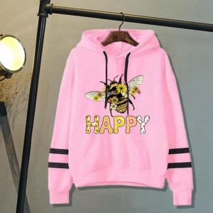 Hoodie Abeille - Bee  Happy Couleur Rose