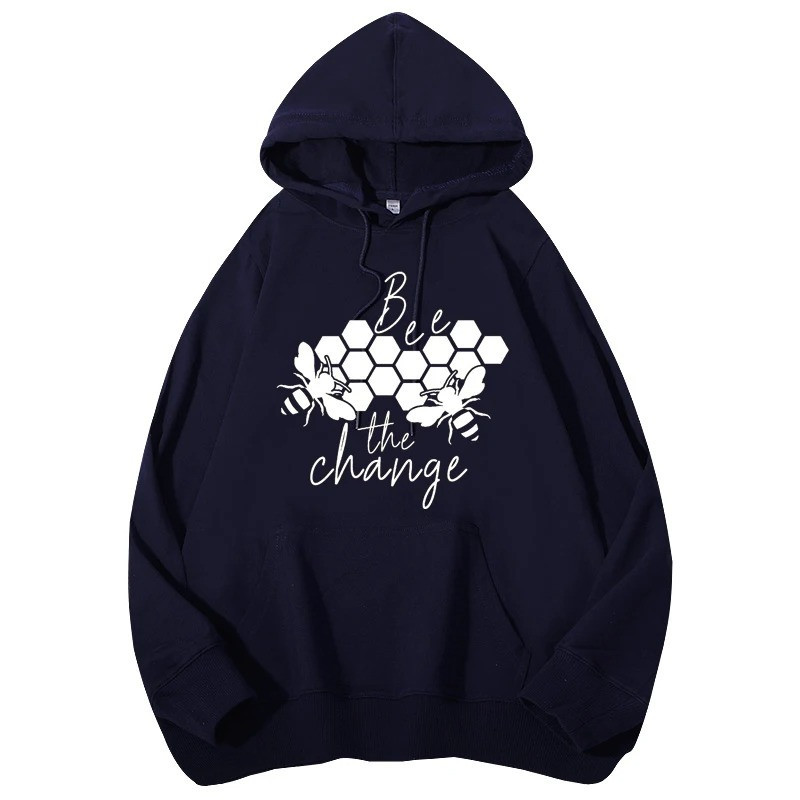 Hoodie Abeille - Bee The Change Couleur bleu Marine