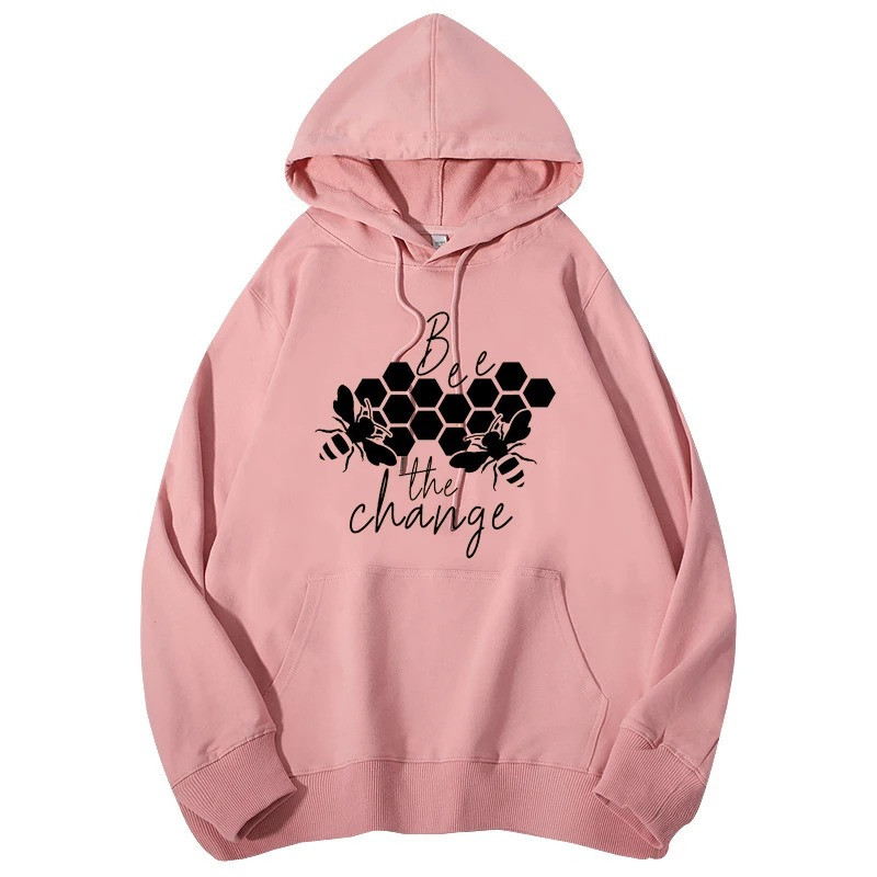 Hoodie Abeille - Bee The Change Couleur Rose