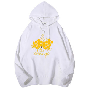 Hoodie Abeille - Bee The Change Couleur Blanc