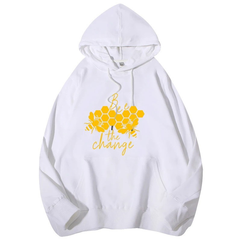 Hoodie Abeille - Bee The Change Couleur Blanc