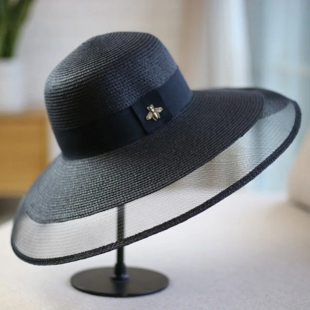 Vue générale du Chapeau Abeille Élégance Couleur Noir