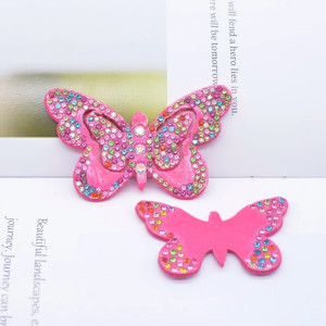 Écussons Papillon Double Aile de Papillon Strass 3D couleur Rose
