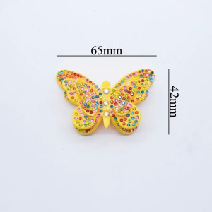 Dimensions Écussons Papillon Double Aile de Papillon Strass 3D 65x42 mm - Lot de 6 pièces - 10 couleurs au choix !