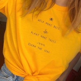 tshirt abeille Help More bee jaune