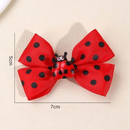 Dimensions du Lot de 2 Barrettes Coccinelle à motif Poids Noirs