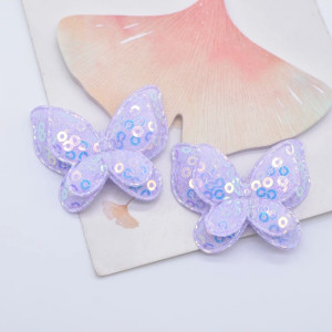 Écussons Papillons Ailes Papillon 3D à Paillettes Violet