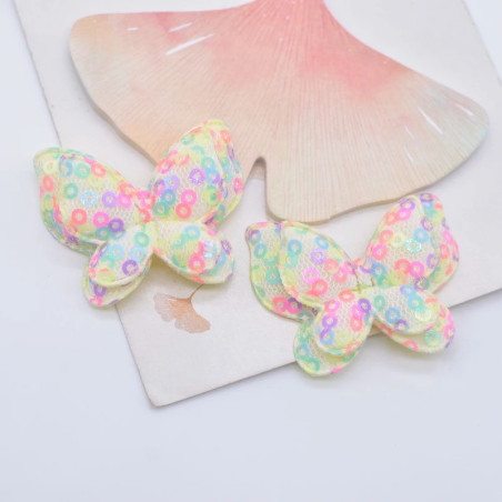 Écussons Papillons Ailes Papillon 3D à Paillettes Multicolore