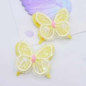 Écussons Papillons Ailes Papillon en maille à deux couches Jaune
