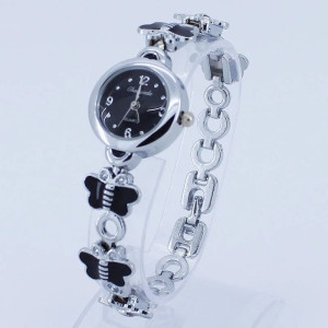 Montre Bracelet Papillon élégante Acier Inoxydable couleur noir