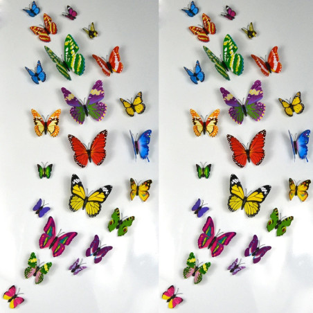 3D Butterfly Wall Decor Stickers | 12pc Set in 16 Colors