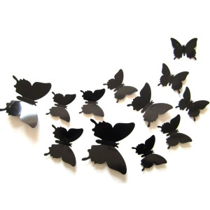 Lot de 12 pièces d'Autocollant Mural Papillon 3D - 16 couleurs au choix !