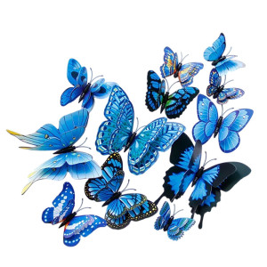 Autocollants Muraux Papillons en 3D couleur bleu