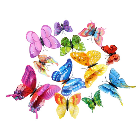 Autocollants Muraux Papillons en 3D multicolore