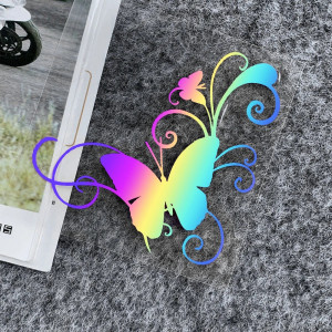 les dimensions Autocollant Papillon Casque de Moto  Multicolore