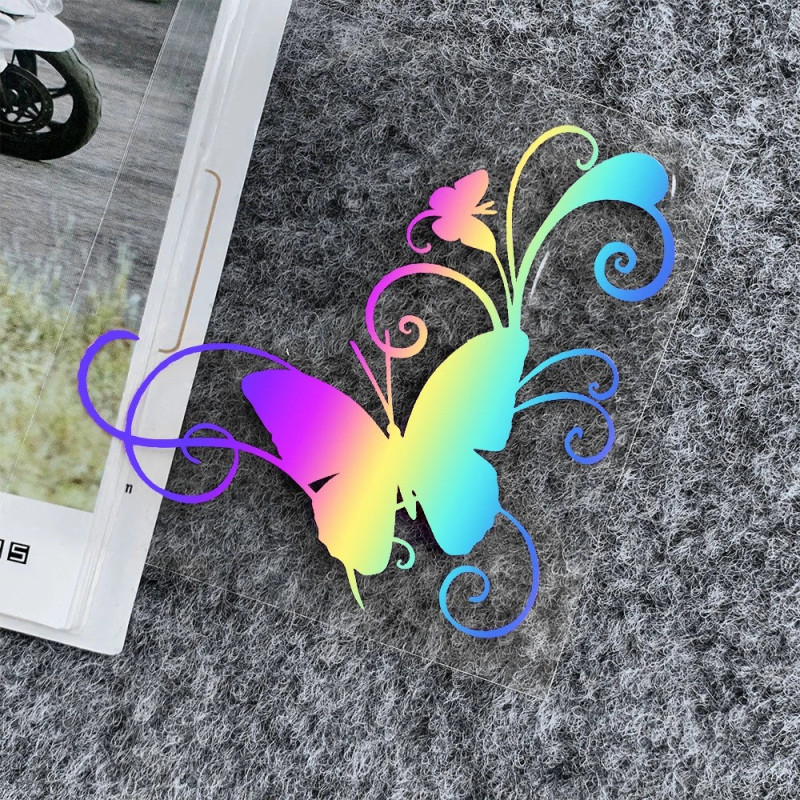 les dimensions Autocollant Papillon Casque de Moto  Multicolore