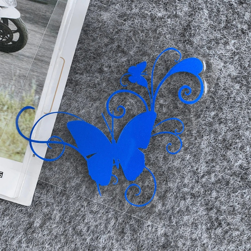 les dimensions Autocollant Papillon Casque de Moto Bleu