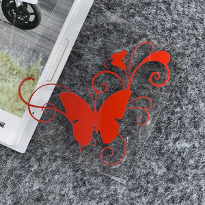 les dimensions Autocollant Papillon Casque de Moto  Rouge
