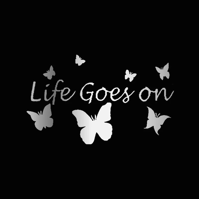 Sticker Papillon "Life Goes on Butterfly" Argent