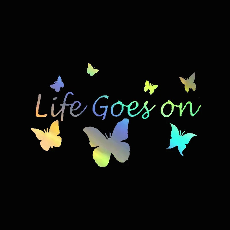 Sticker Papillon "Life Goes on Butterfly\" Multicolore